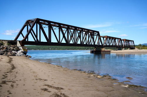 Eau,Marais,Plage,Été,Saison,MRC Côte-de-Gaspé,Région,Douglastown,Pont,Suspendu,Jour,Temps